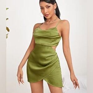 SHEIN Green Mini Dress side cutout